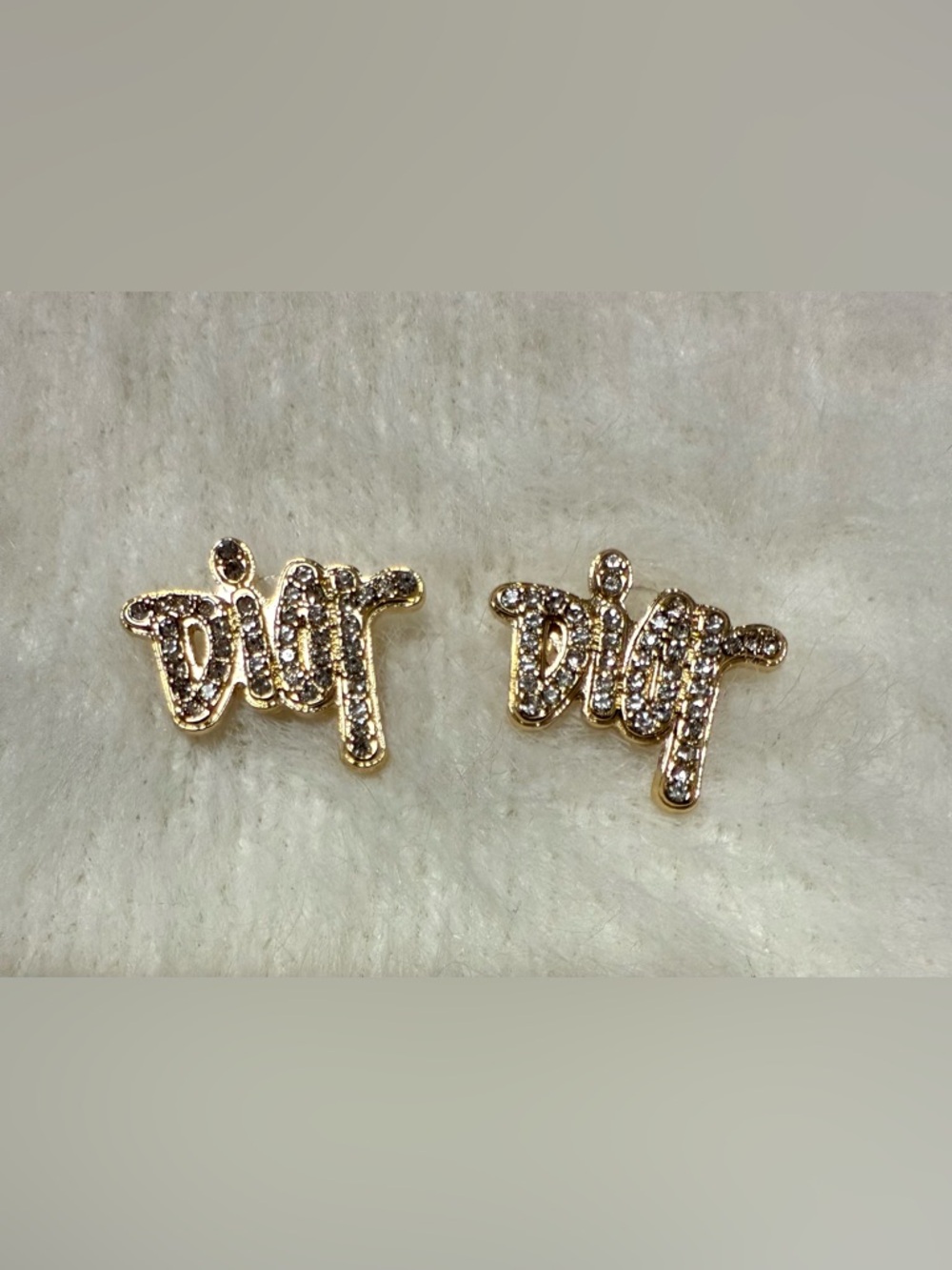 Luxurious D Earrings Goldtone Fashion Jewelry